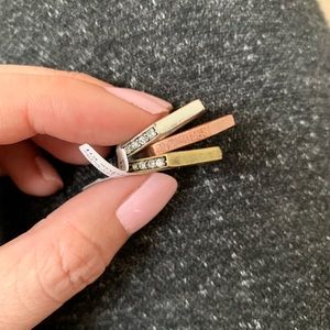 Lia Sophia Mixed metal stack ring set-size 7